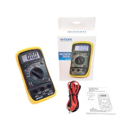 Multímetro Digital Portátil LCD de 3 Dígitos com Iluminação de Fundo MD-200L Amarelo, EXBOM - Image 3