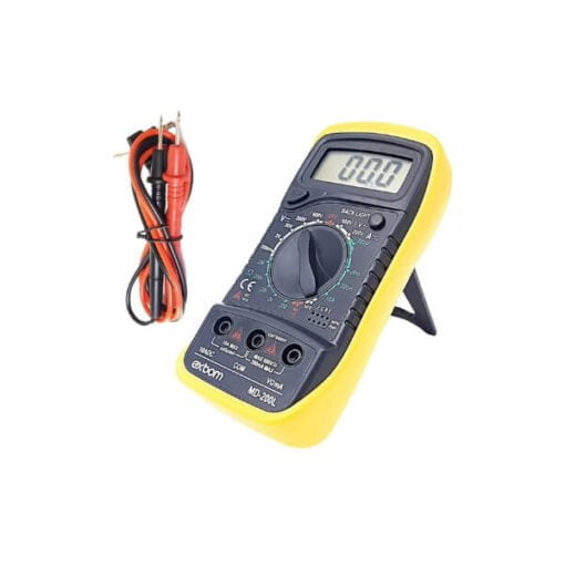 Multímetro Digital Portátil LCD de 3 Dígitos com Iluminação de Fundo MD-200L Amarelo, EXBOM - Image 2