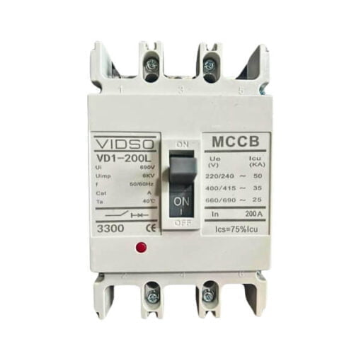 Disjuntor Caixa Moldada Tripolar 200a 3 Polos 50ka VD1-200L - VIDSO