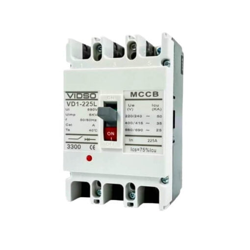 Disjuntor Caixa Moldada Tripolar 225a 3 Polos 50ka VD1-225L - VIDSO