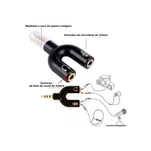 Cabo Adaptador P3 Para P2 3.5mm para Headset, Smartphone, Celular, Controle de PS4 e Xbox One - Image 2