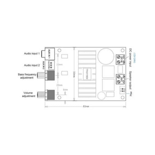 Placa Amplificador Digital Subwoofer C Ajuste Crossover - 100w - Image 4